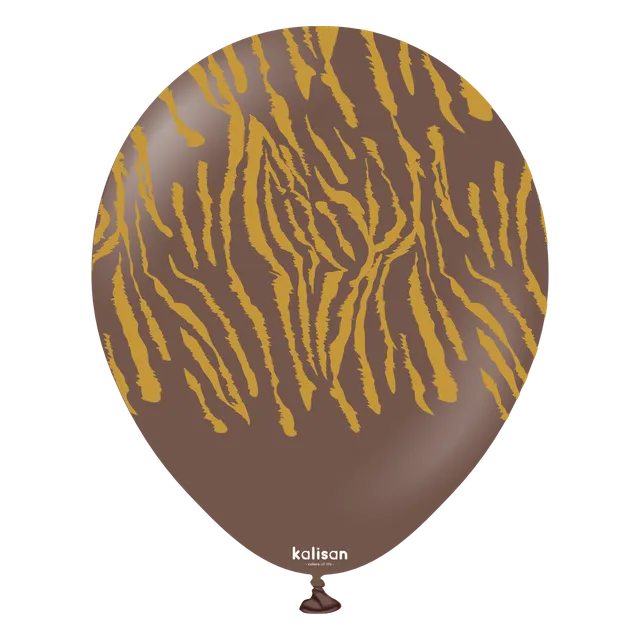 kalisan-safari-theme-tiger-luftballon-chocolate-brown-12-zoll image 1