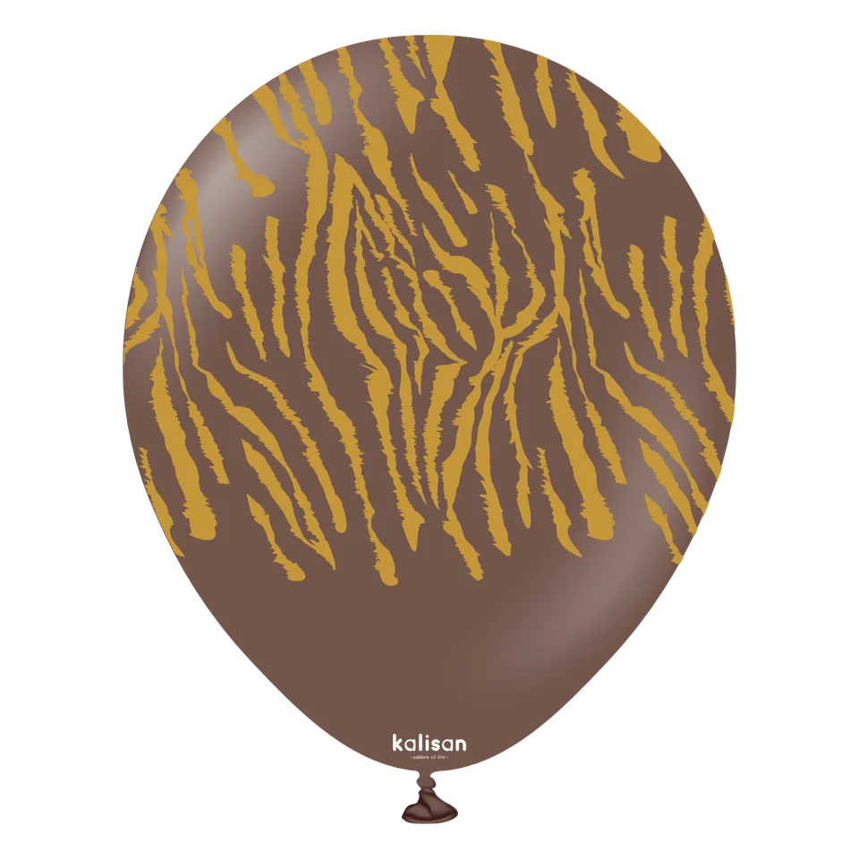 kalisan-safari-theme-tiger-luftballon-chocolate-brown-12-zoll image 1