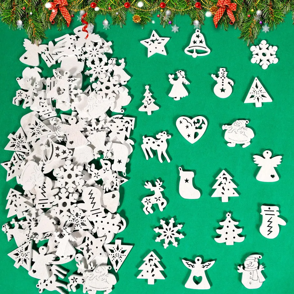 howaf-table-decorations-holzanh-nger-weihnachten-100-st-ck image 1