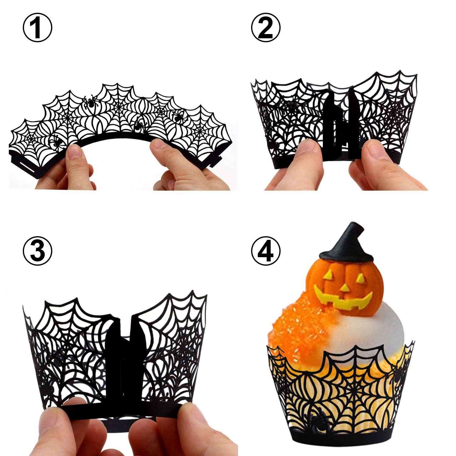 howaf-halloween-cupcake-wrapper-schwarz-36tlg-9-stile-deko image 3