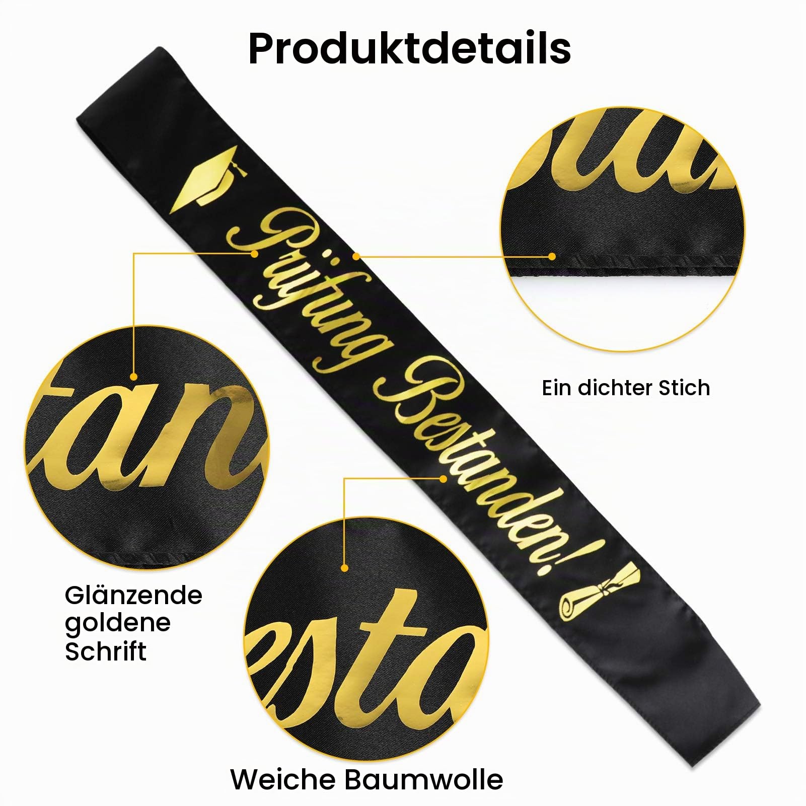 howaf-pr-fung-bestanden-sch-rpe-abi-deko-schwarz-gold-satin image 3