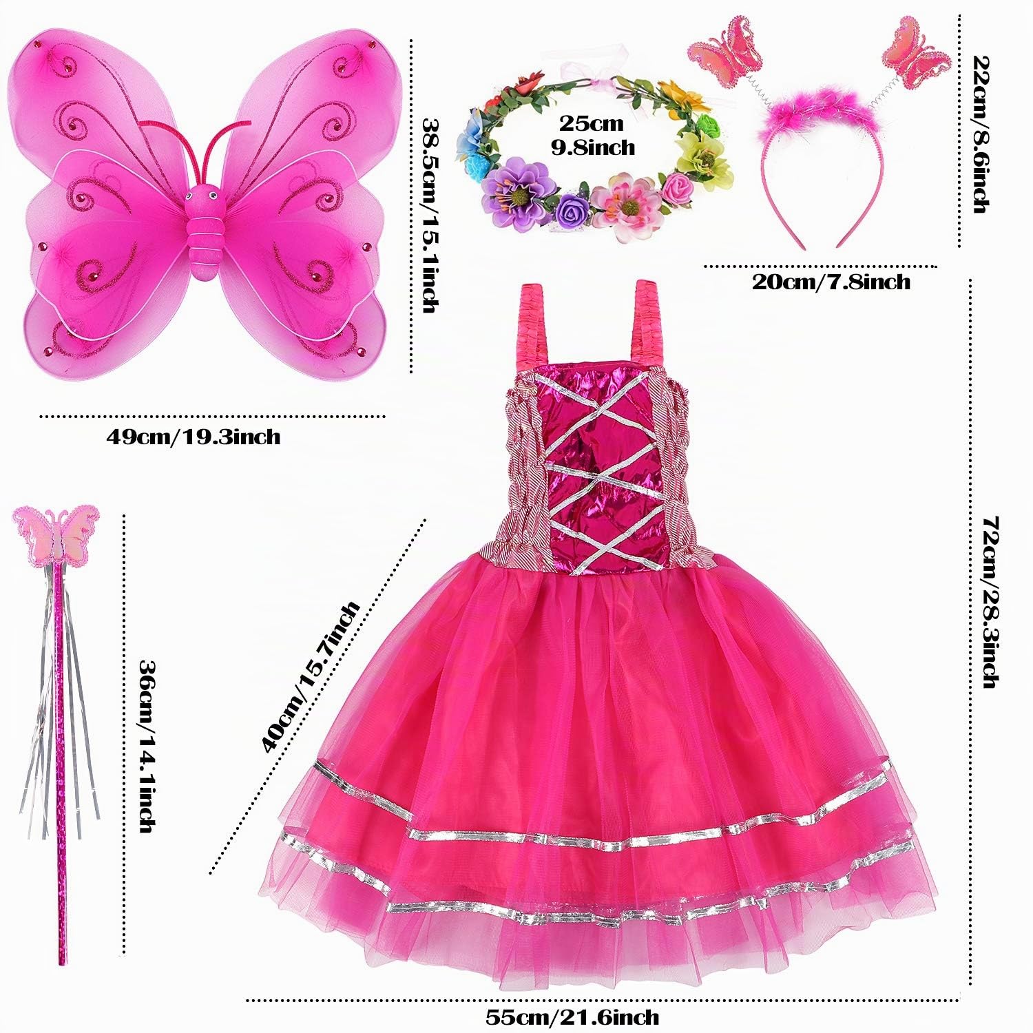 tacobear-costume-feenkost-m-kinder-5tlg-schmetterling-rosa-2 image 3