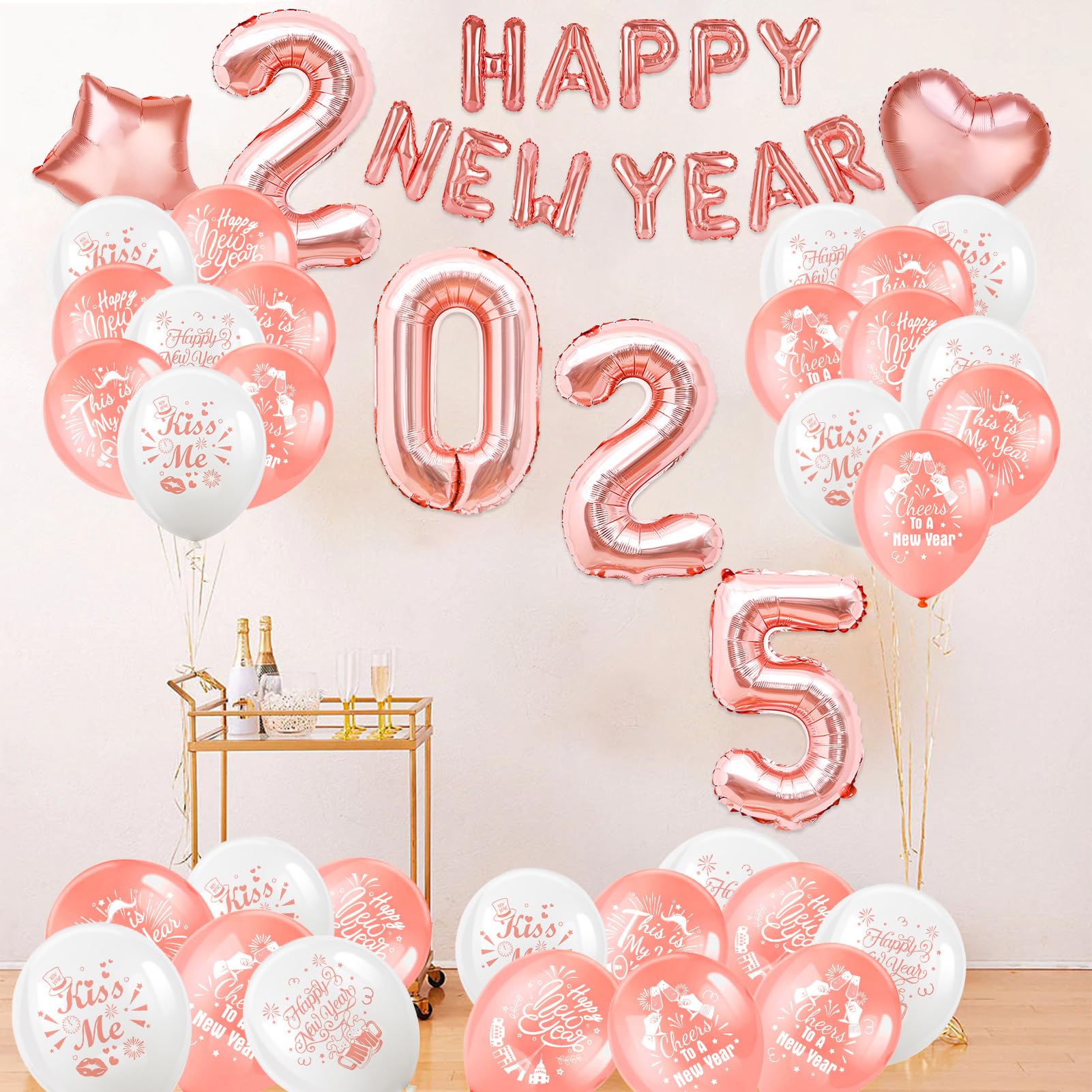 howaf-silvester-deko-2025-ros-gold-2025-ballons-girlande-set image 5