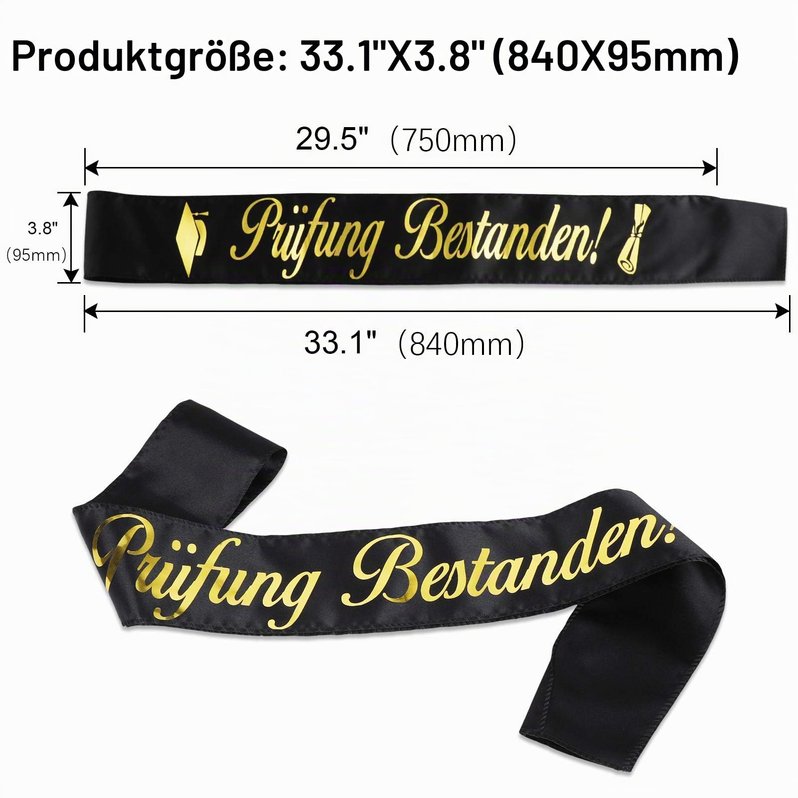 howaf-pr-fung-bestanden-sch-rpe-abi-deko-schwarz-gold-satin image 2