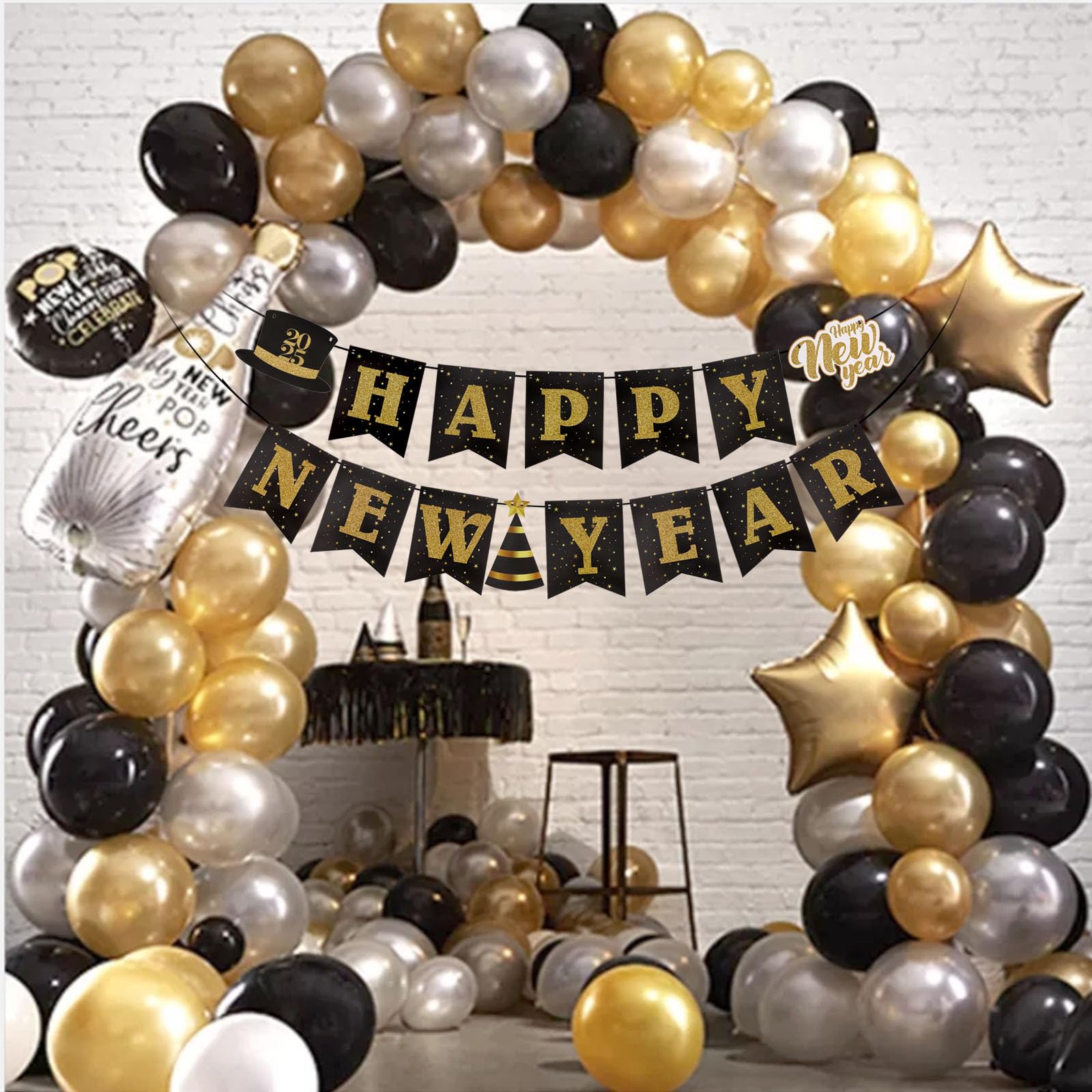 howaf-frohes-neues-jahr-banner-schwarz-gold-glitzer-papier image 5