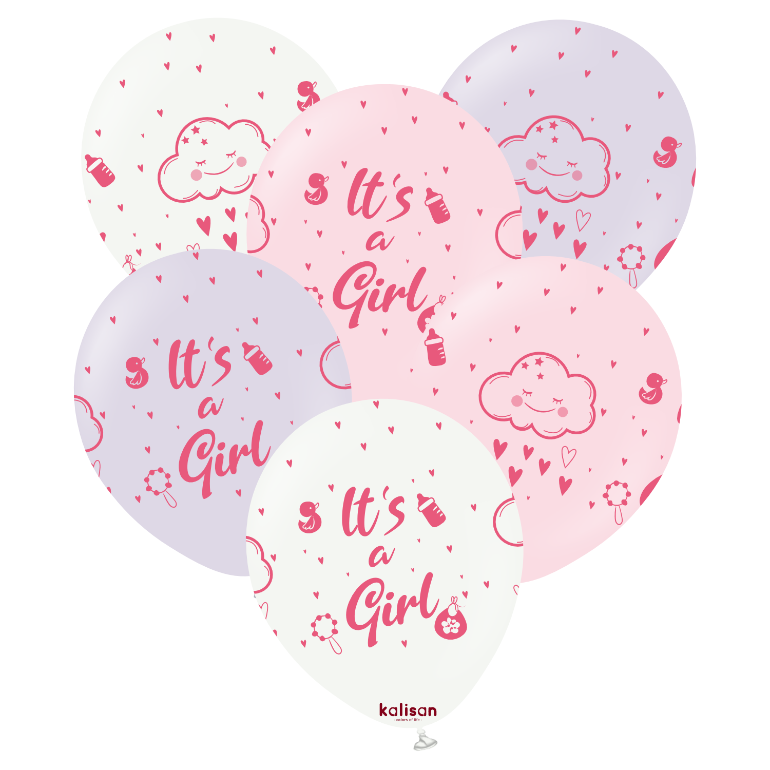 kalisan-baby-shower-it-s-a-girl-luftballons-12-zoll-25-st-ck-rosa image 1