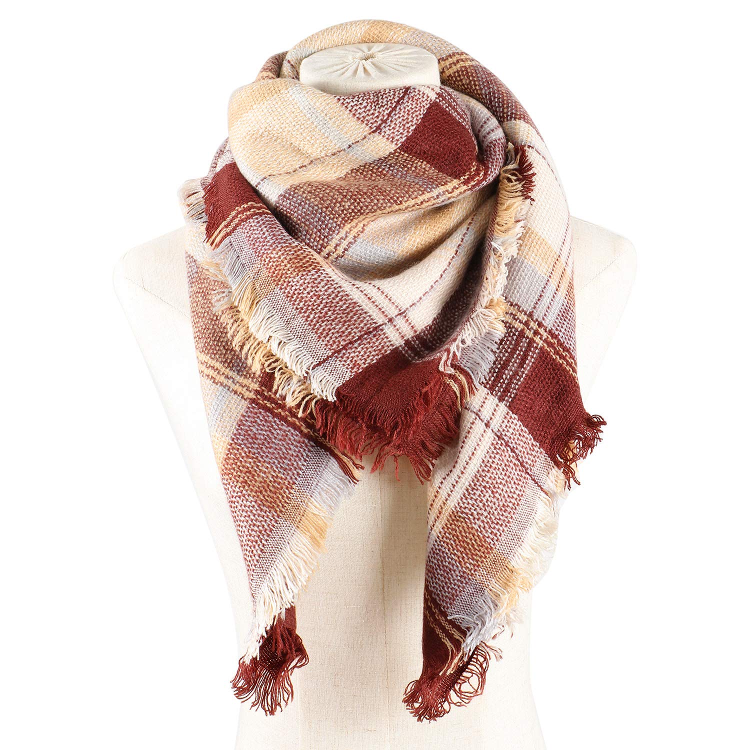 tacobear-schal-kinder-kariert-beige-kaffee-warm image 7