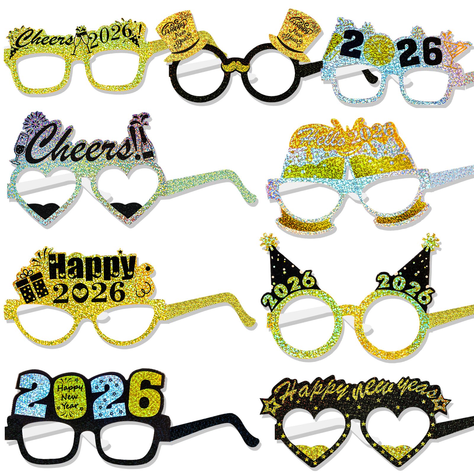 howaf-happy-new-year-papierbrille-18er-set-silvesterbrille-2026 image 1