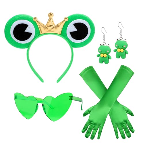 howaf-frosch-kost-m-damen-set-haarreif-herzbrille-handschuhe image 8