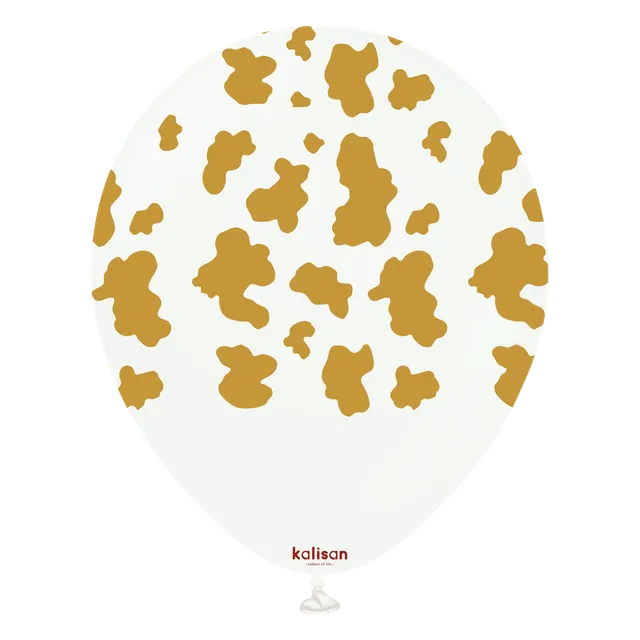 kalisan-safari-cow-white-luftballons-25er-12-wei-gold image 1