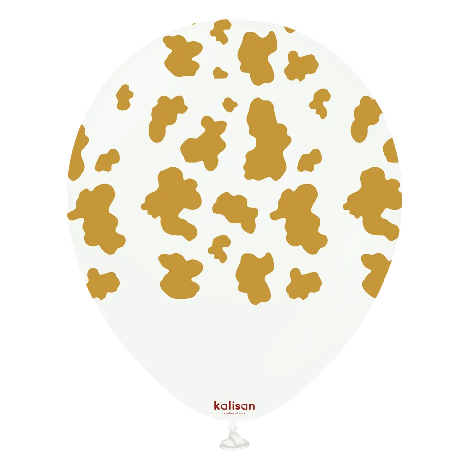 kalisan-safari-cow-white-luftballons-25er-12-wei-gold image 1