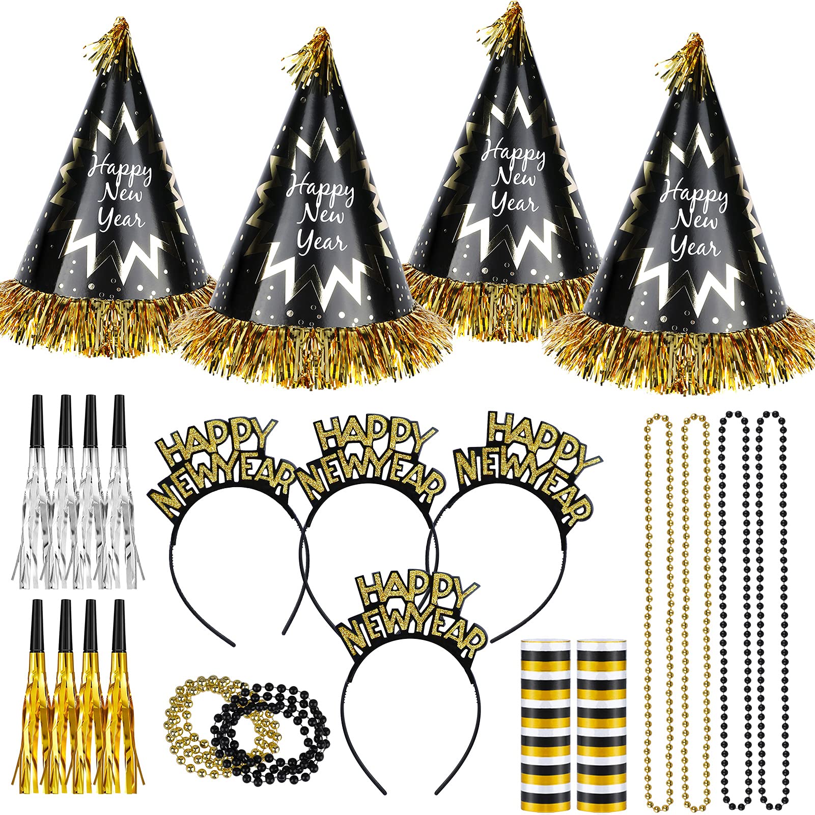 howaf-silvester-deko-set-43-tlg-gold-schwarz-silber image 8