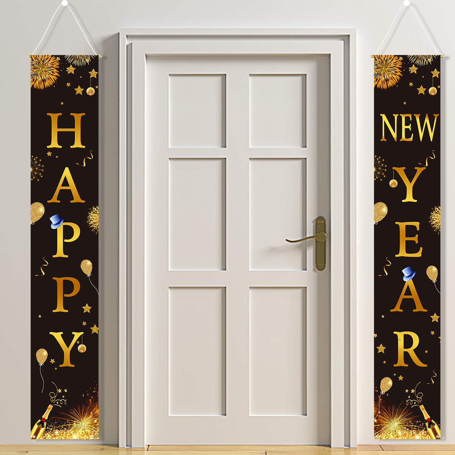 howaf-silvester-deko-banner-frohes-neujahr-schwarz-gold-2tlg image 1