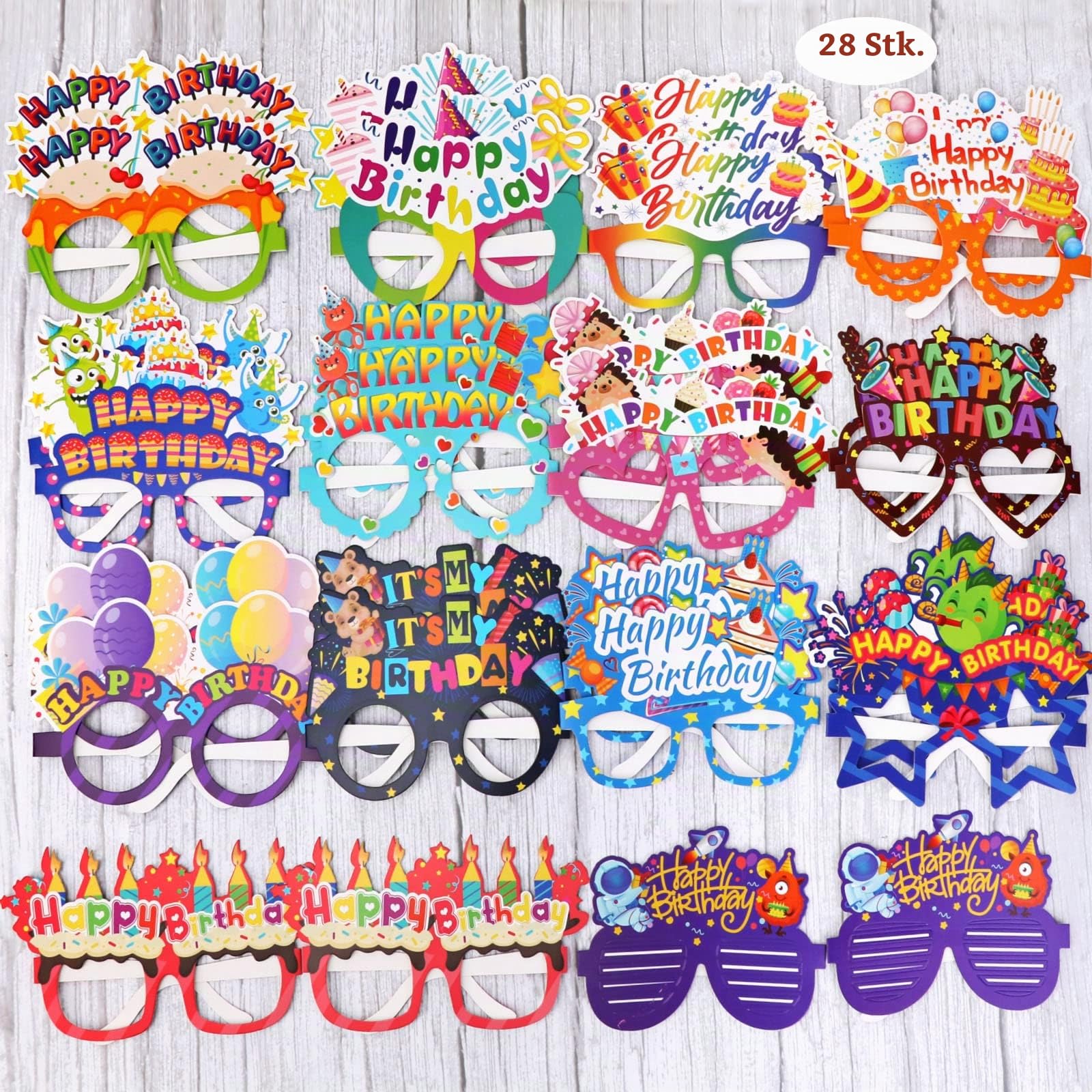 howaf-happy-birthday-brille-partybrille-28-st-ck-papier-bunt image 7