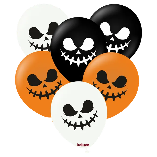 kalisan-halloween-face-2-luftballon-12-25-st-ck-wei-orange image 1