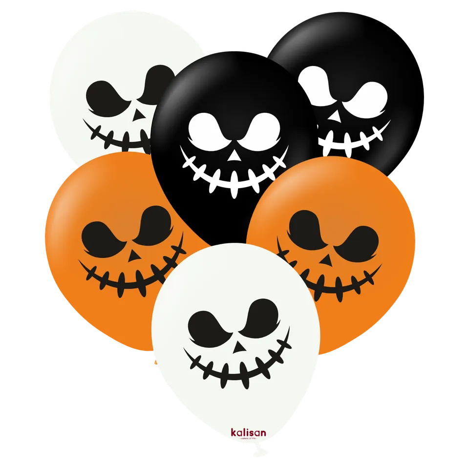 kalisan-halloween-face-2-luftballon-12-25-st-ck-wei-orange image 1
