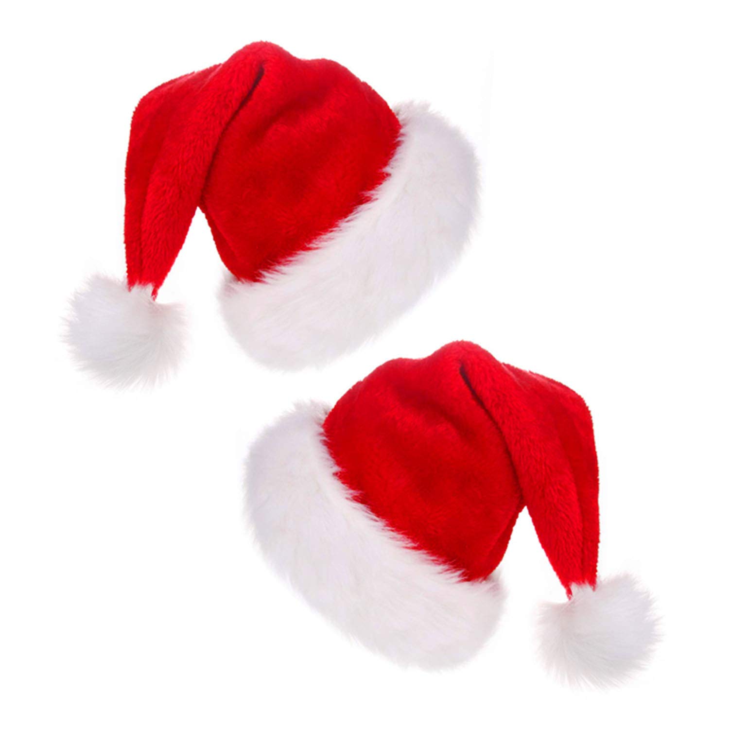 howaf-weihnachtsm-tze-pl-sch-rot-wei-2er-set-erwachsene image 1