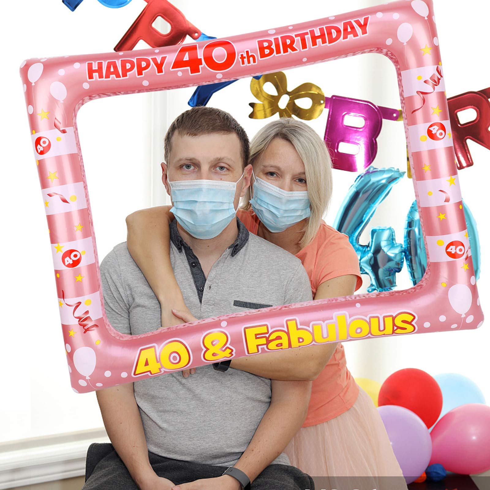 howaf-fotorahmen-40-geburtstag-aufblasbar-ros-gold-deko image 6