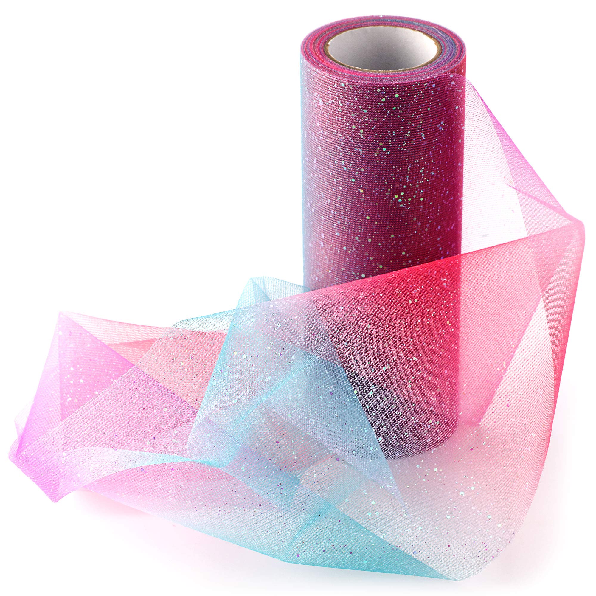 howaf-t-llrolle-regenbogen-glitzer-t-llstoff-2-rollen-15cm image 3