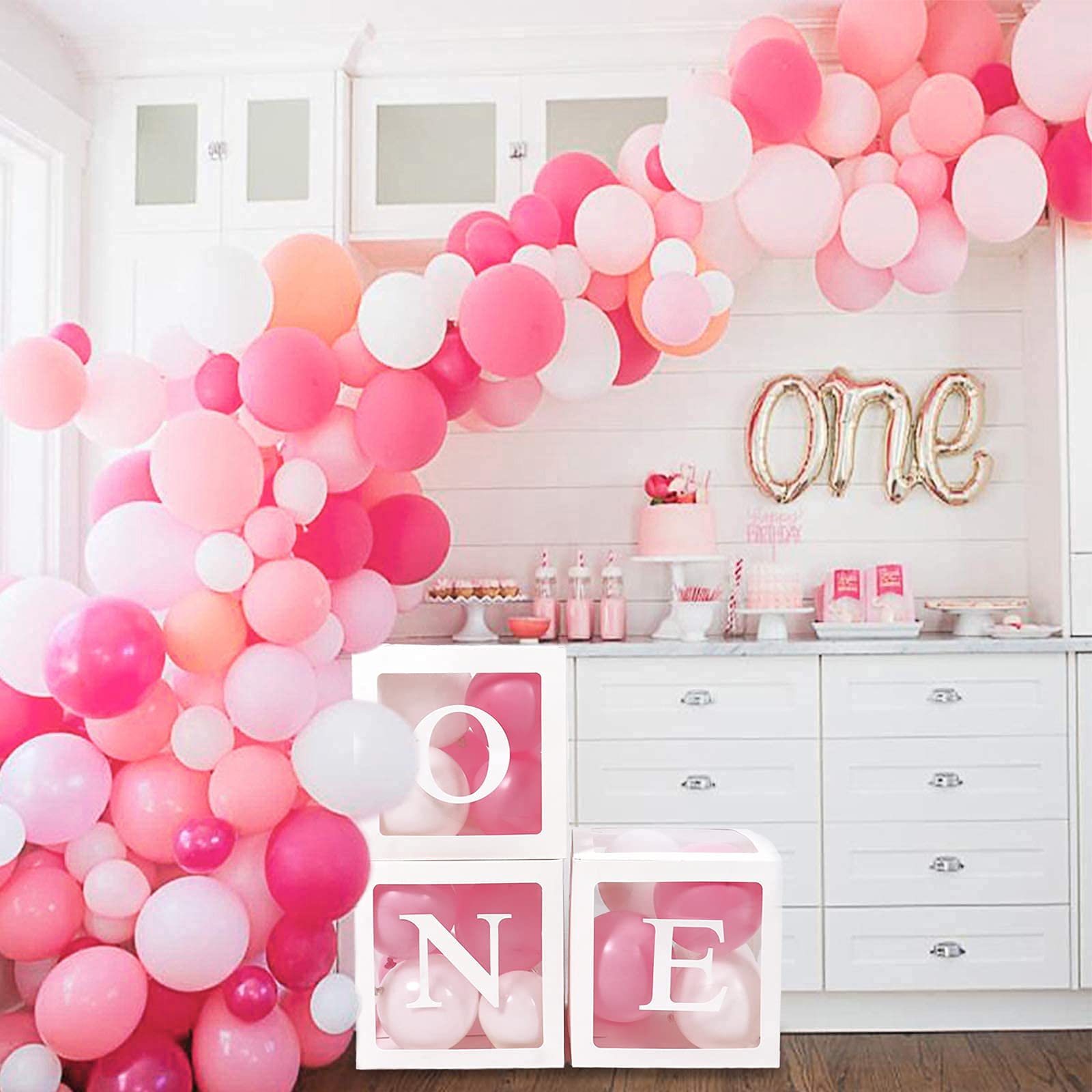 qifu-ballon-boxen-one-1-geburtstag-deko-m-dchen-rosa-3er image 6