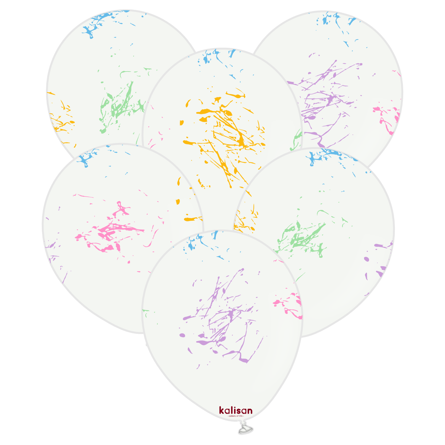 kalisan-party-theme-splatter-5-color-luftballons-25-st-ck-12-zoll image 1
