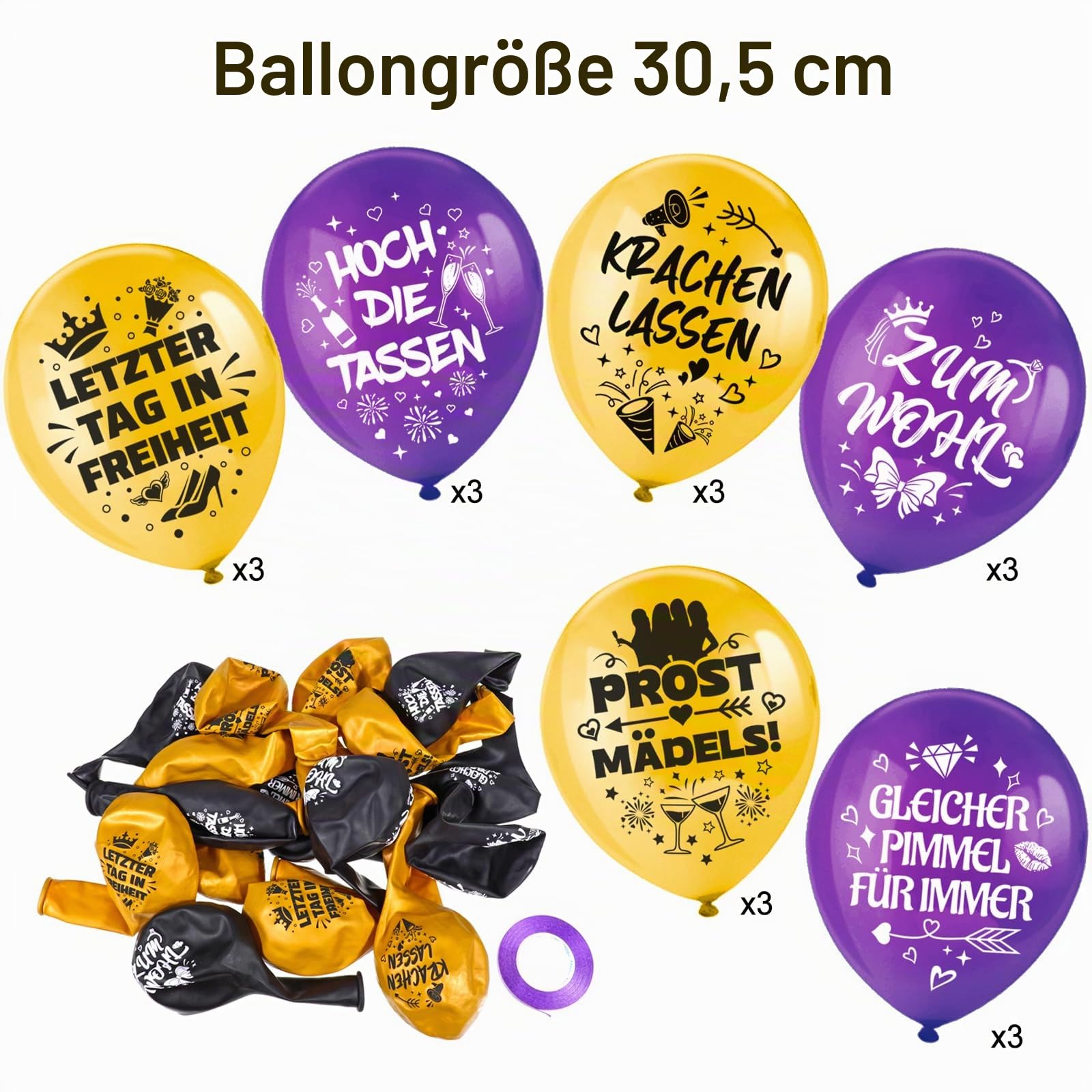 howaf-jga-deko-frauen-set-banner-18-ballons-lila-gold image 2