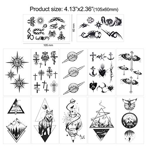 howaf-temporary-tattoos-schwarz-30-blatt-klebetattoos-set image 8