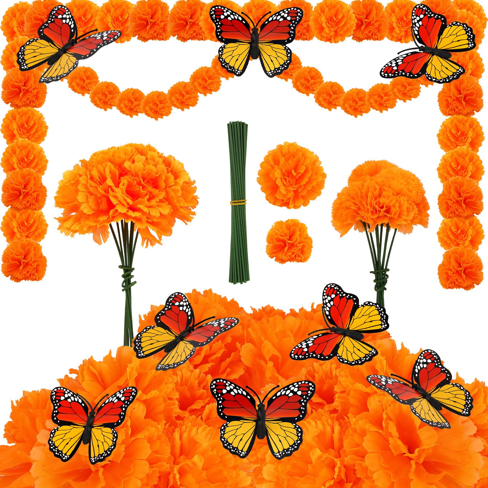 howaf-tag-der-toten-ringelblumen-k-nstlich-orange-40er-schmetterling image 1
