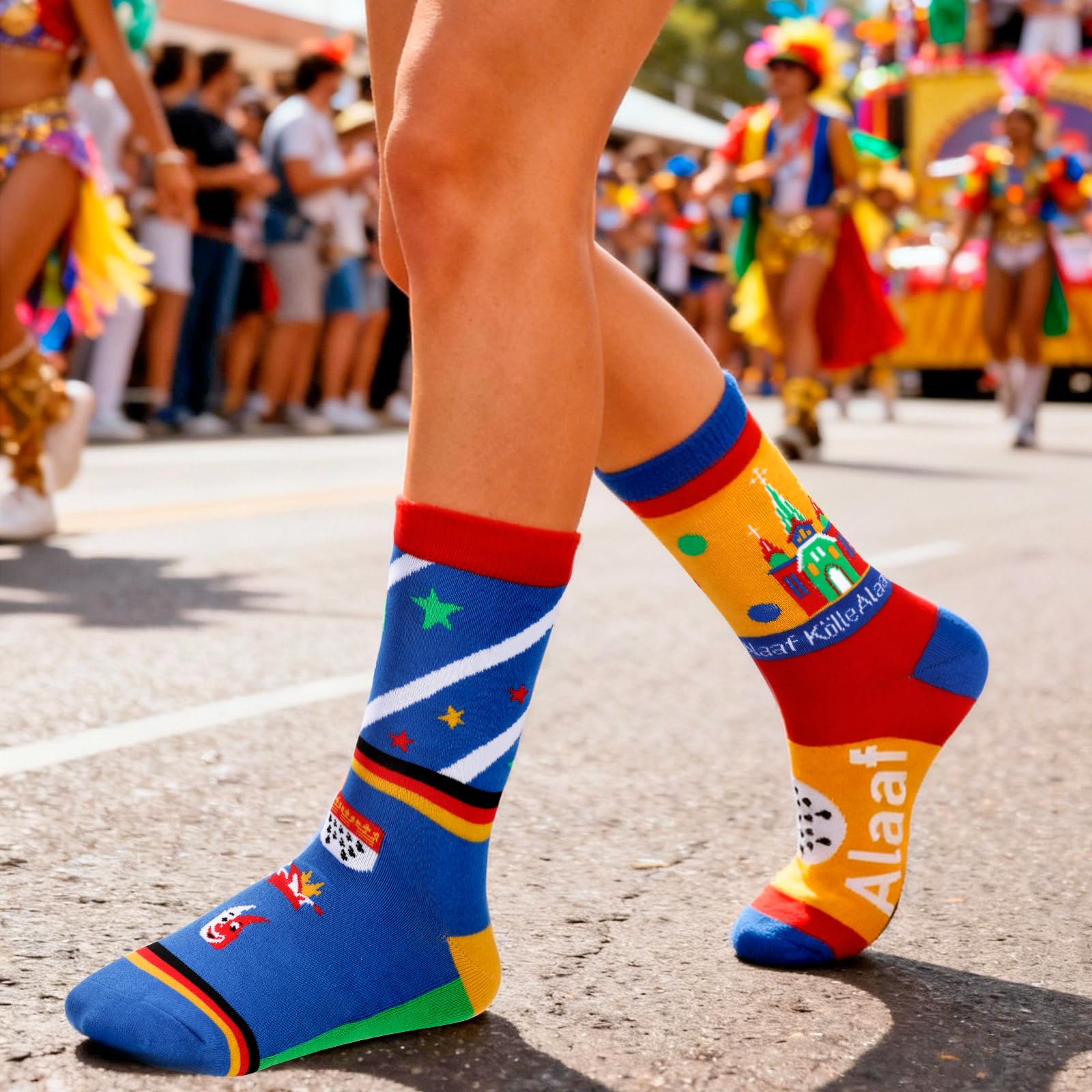 howaf-k-ln-socken-karneval-mehrfarbig-k-lle-alaaf-baumwolle image 7