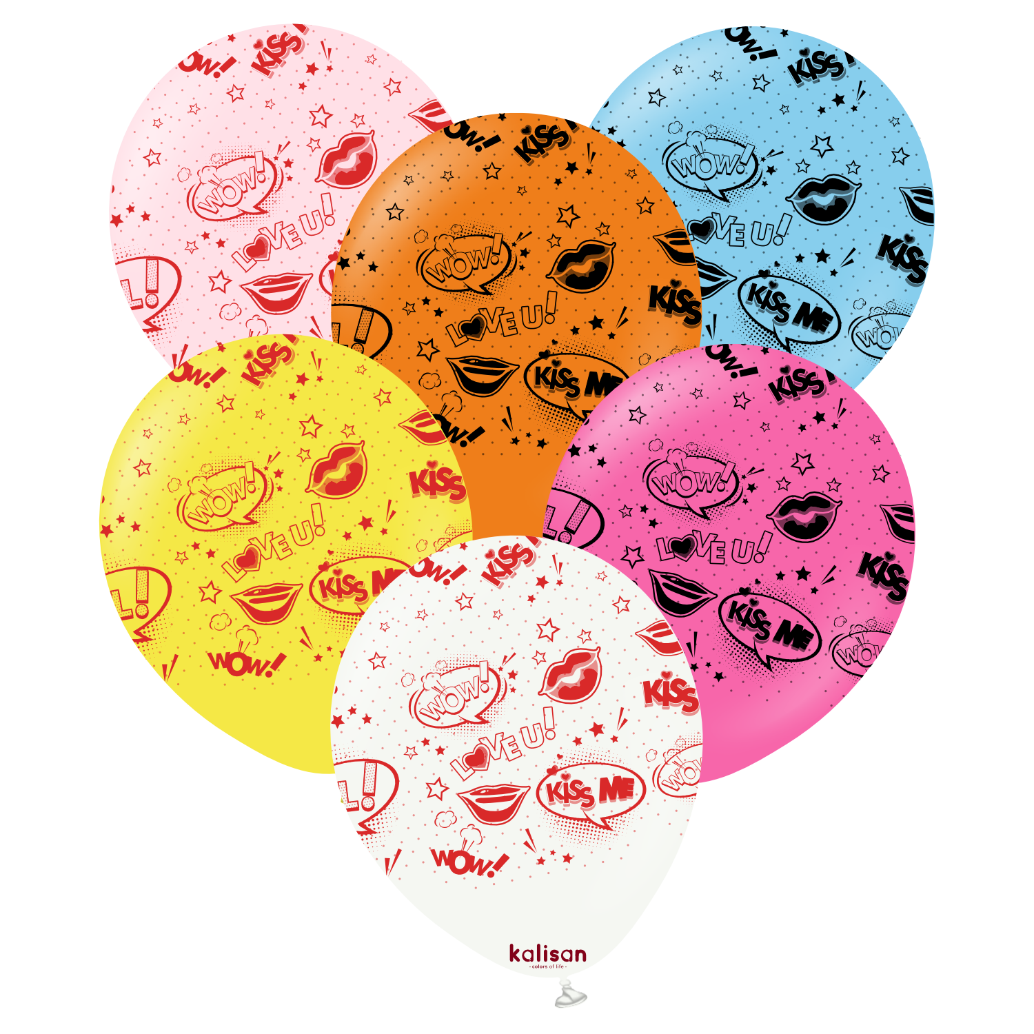kalisan-birthday-pop-art-kiss-me-luftballons-bunt-25-st-ck image 1
