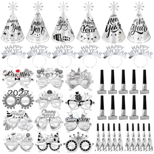 howaf-silvester-deko-2027-silber-party-set-48-teile image 8
