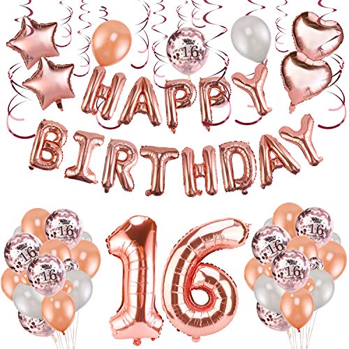 howaf-sweet-16-geburtstag-deko-ballon-set-rosegold-16 image 7