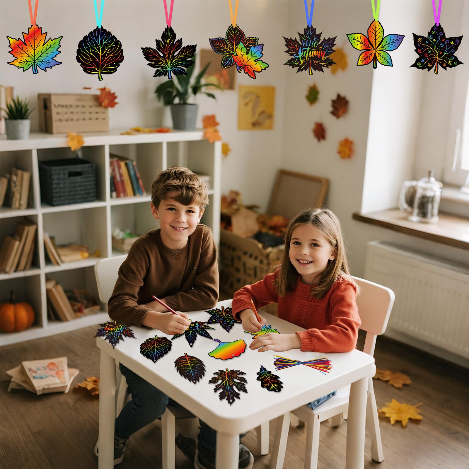 howaf-herbst-kratzbilder-36tlg-kratzpapier-bl-tter-mit-stiften image 4