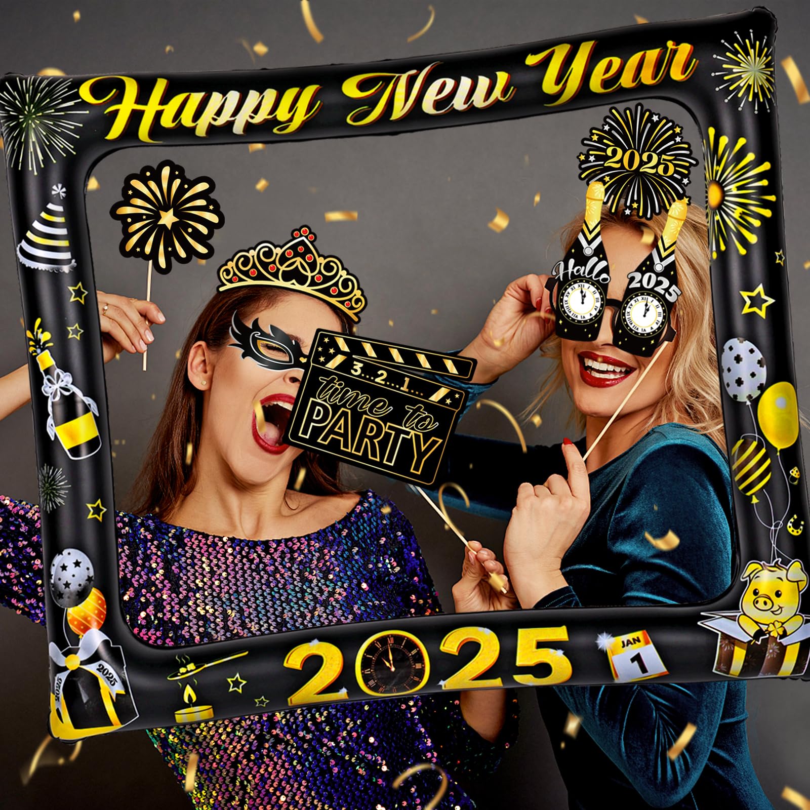 howaf-silvester-deko-2025-fotorahmen-aufblasbar image 5