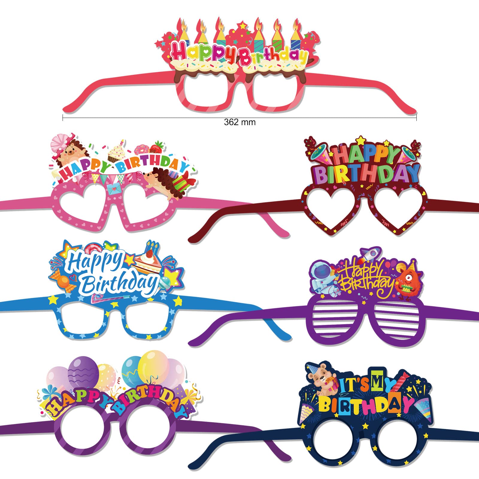 howaf-happy-birthday-brille-partybrille-28-st-ck-papier-bunt image 3