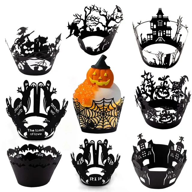 howaf-halloween-cupcake-wrapper-schwarz-36tlg-9-stile-deko image 1