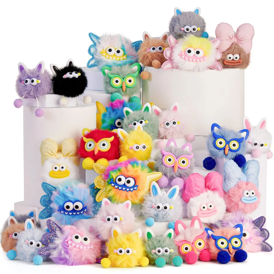 tacobear-pom-pom-schl-sselanh-nger-24-st-ck-monster-tiere image 1