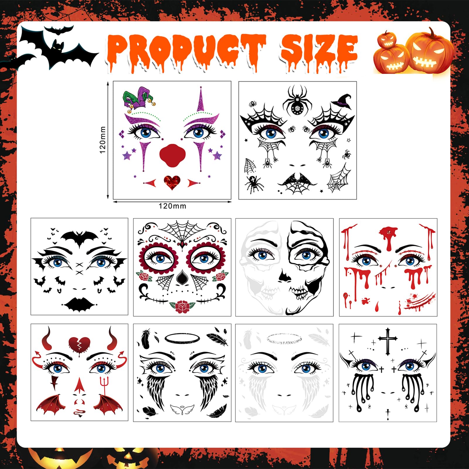 howaf-temporary-tattoos-dia-de-los-muertos-10-bl-tter-gesicht image 2