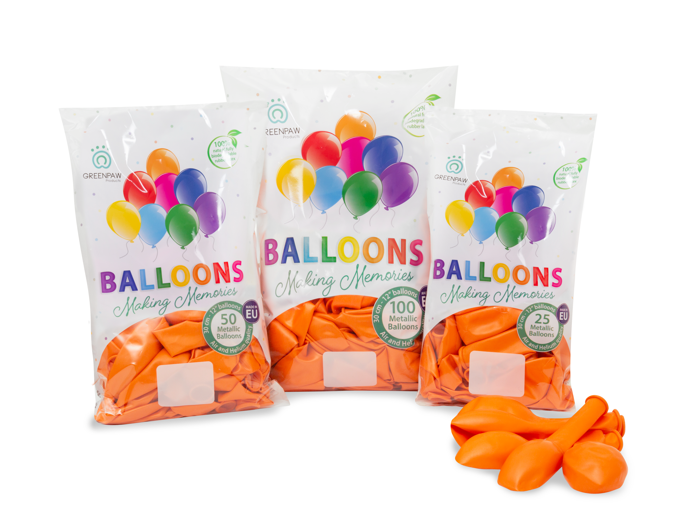 green-paw-metallic-balloons-luftballons-orange-50-st-ck image 6