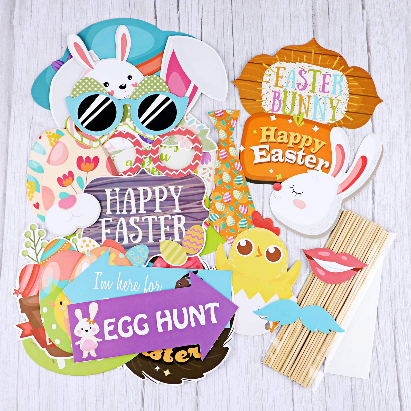 howaf-ostern-photo-booth-props-fotorequisiten-28-teilig-bunt image 7
