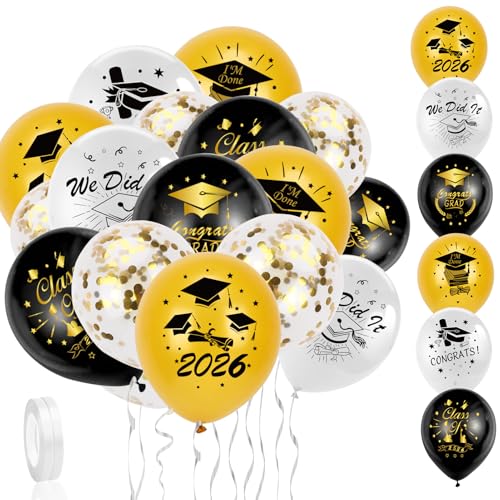 howaf-abschluss-luftballons-30er-set-silber-schwarz-gold-abi image 8