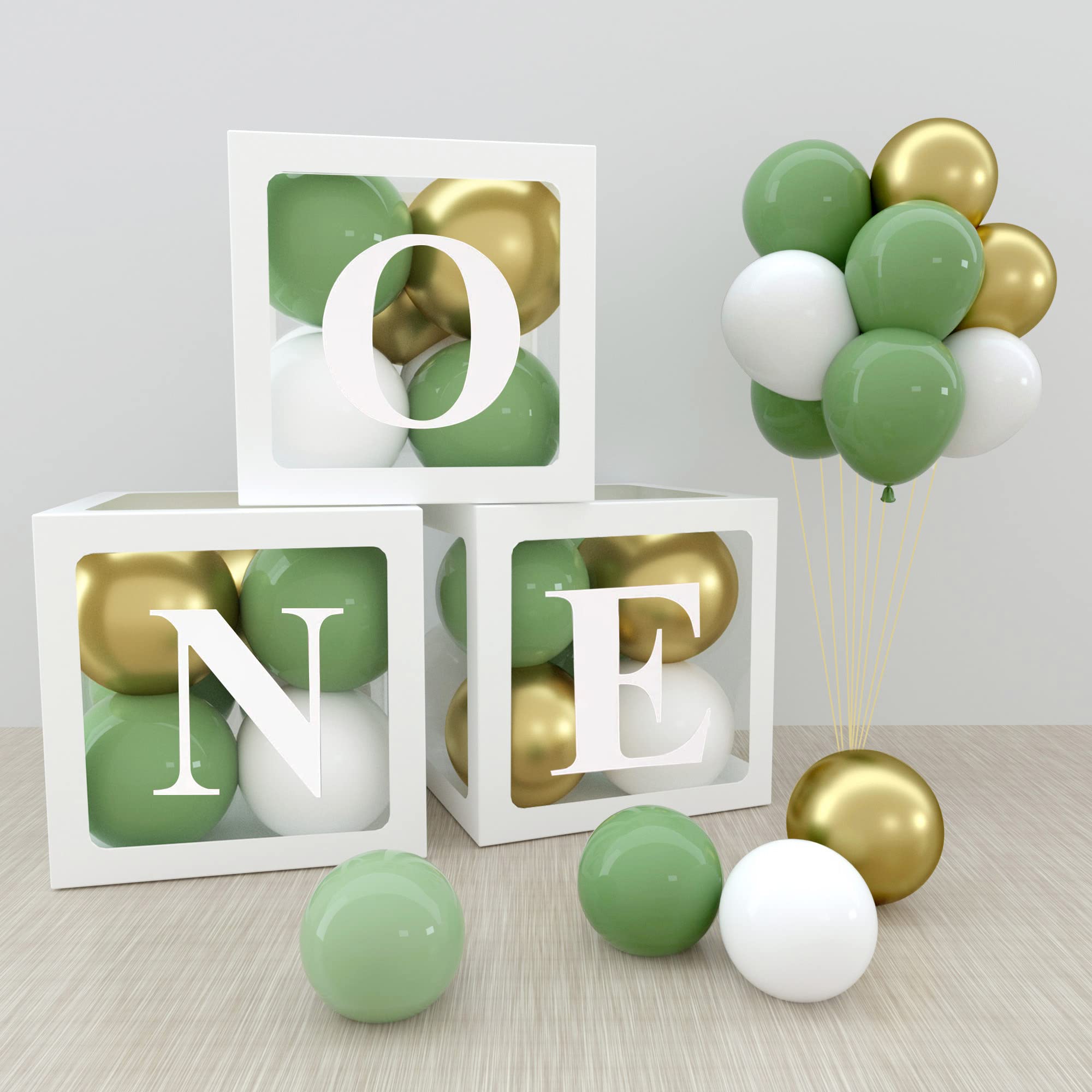 qifu-one-ballon-boxen-gr-n-gold-1-geburtstag-30-ballons image 3