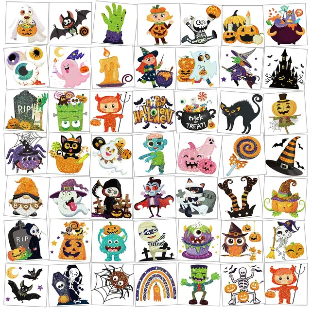 howaf-halloween-tattoos-kinder-glitzer-96-bl-tter-set image 1