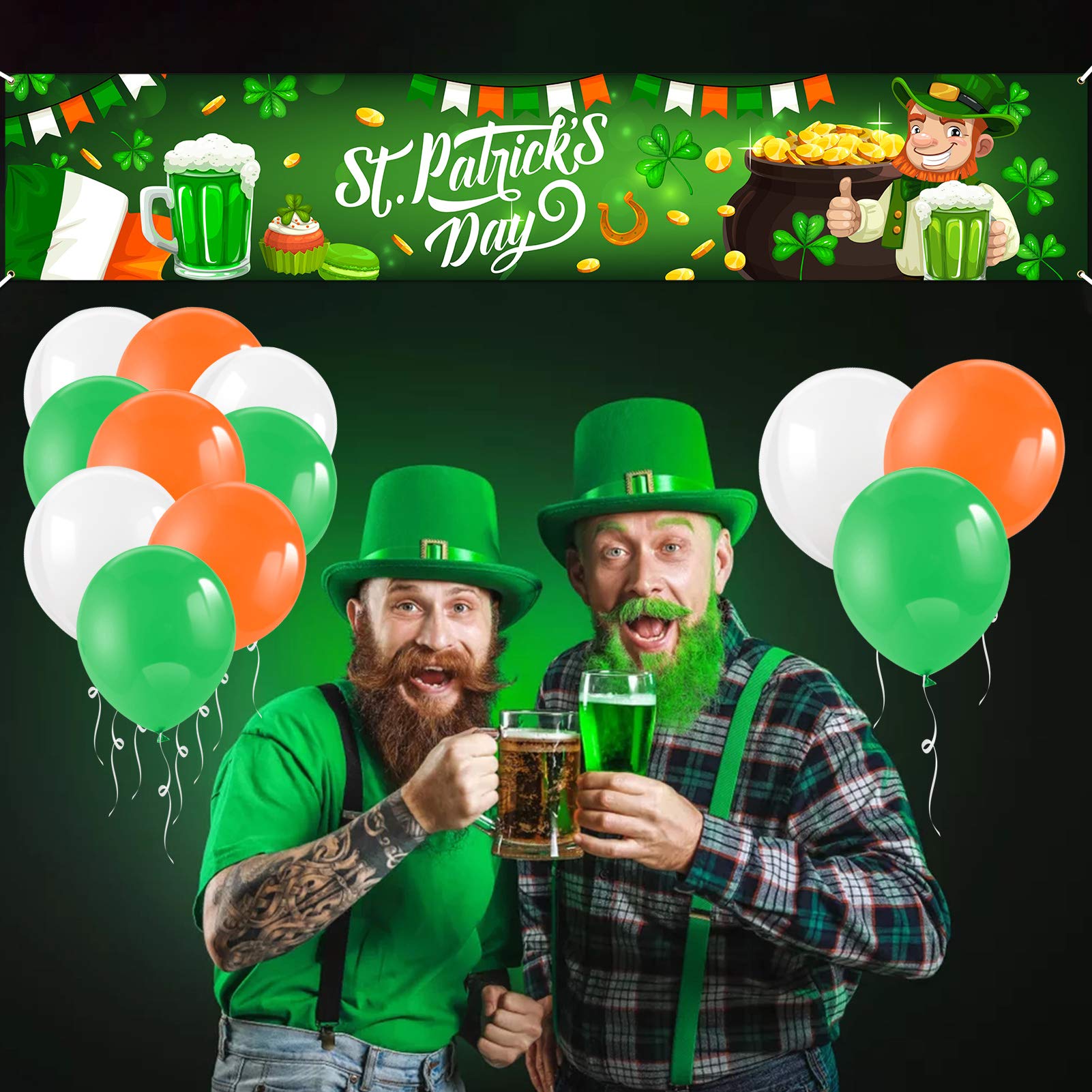 howaf-st-patricks-day-banner-stoff-210x40cm-kleeblatt-gr-n image 5