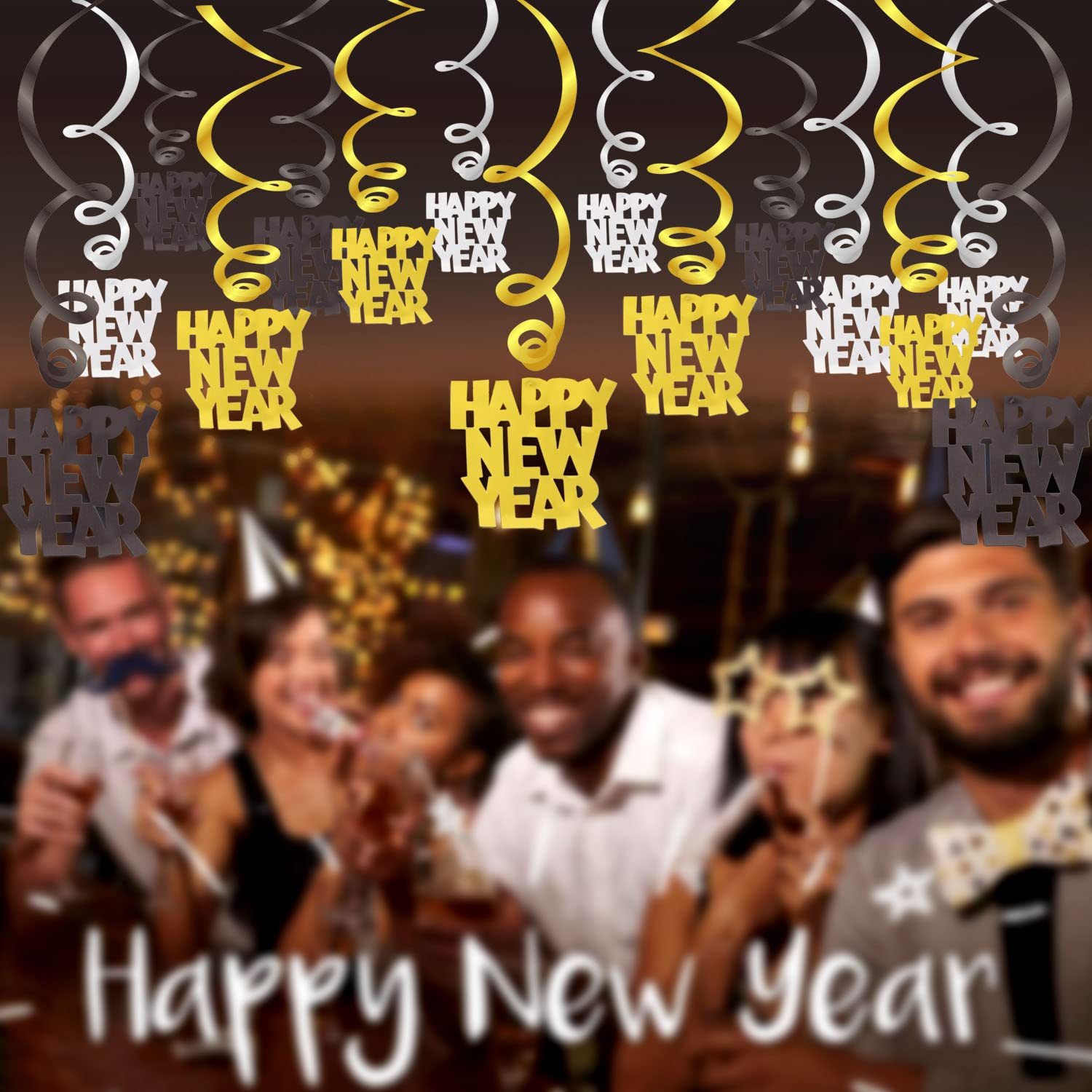howaf-silvester-deko-2027-deckenh-nger-spiralen-15tlg-schwarz-gold image 7