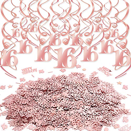 howaf-16-geburtstag-deko-m-dchen-rose-gold-h-ngedeko-set image 6