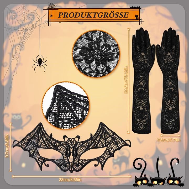 howaf-fledermaus-kost-m-set-damen-schwarz-5-teilig-maske image 5