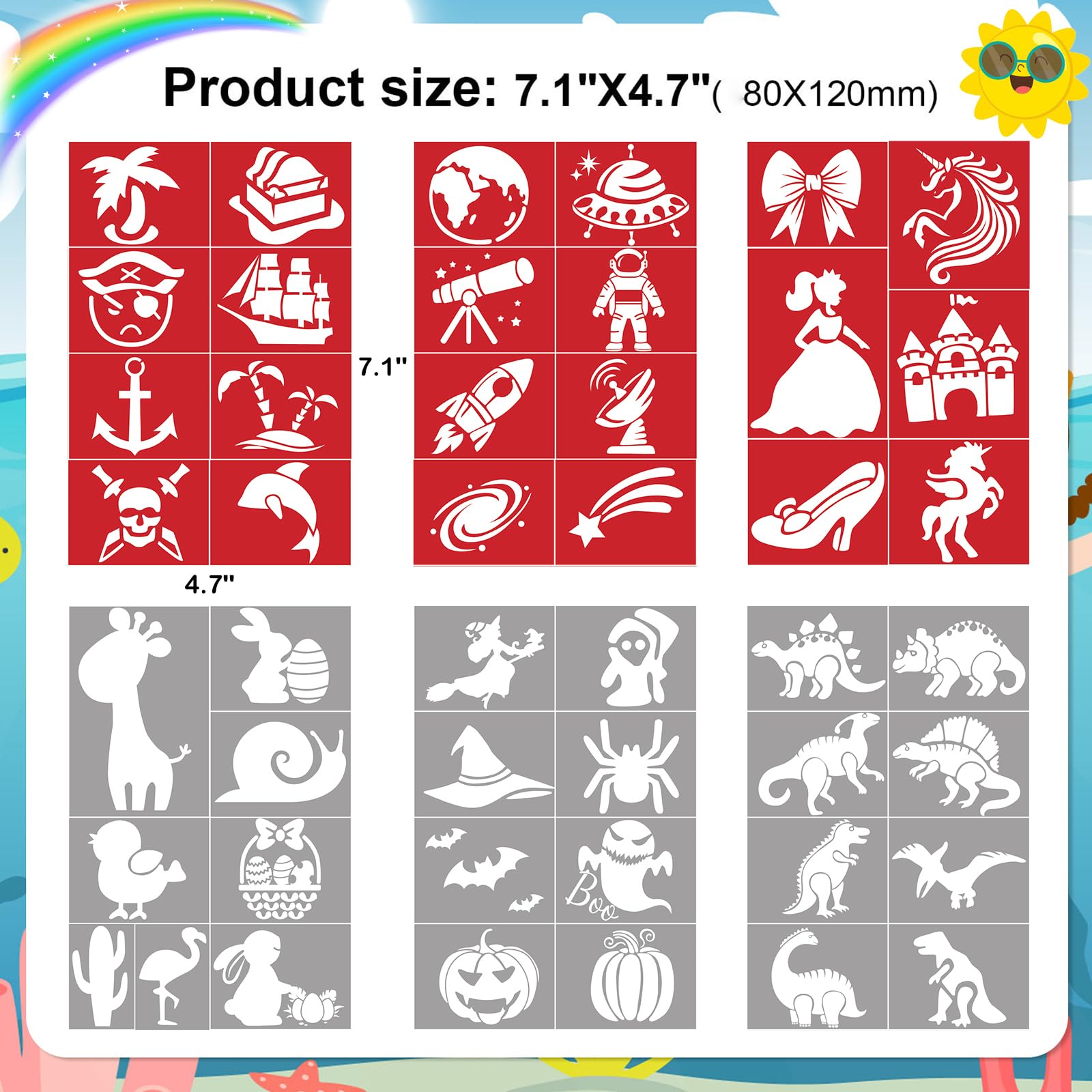 howaf-temporary-tattoos-schablonen-110-tlg-kinderschminken image 4