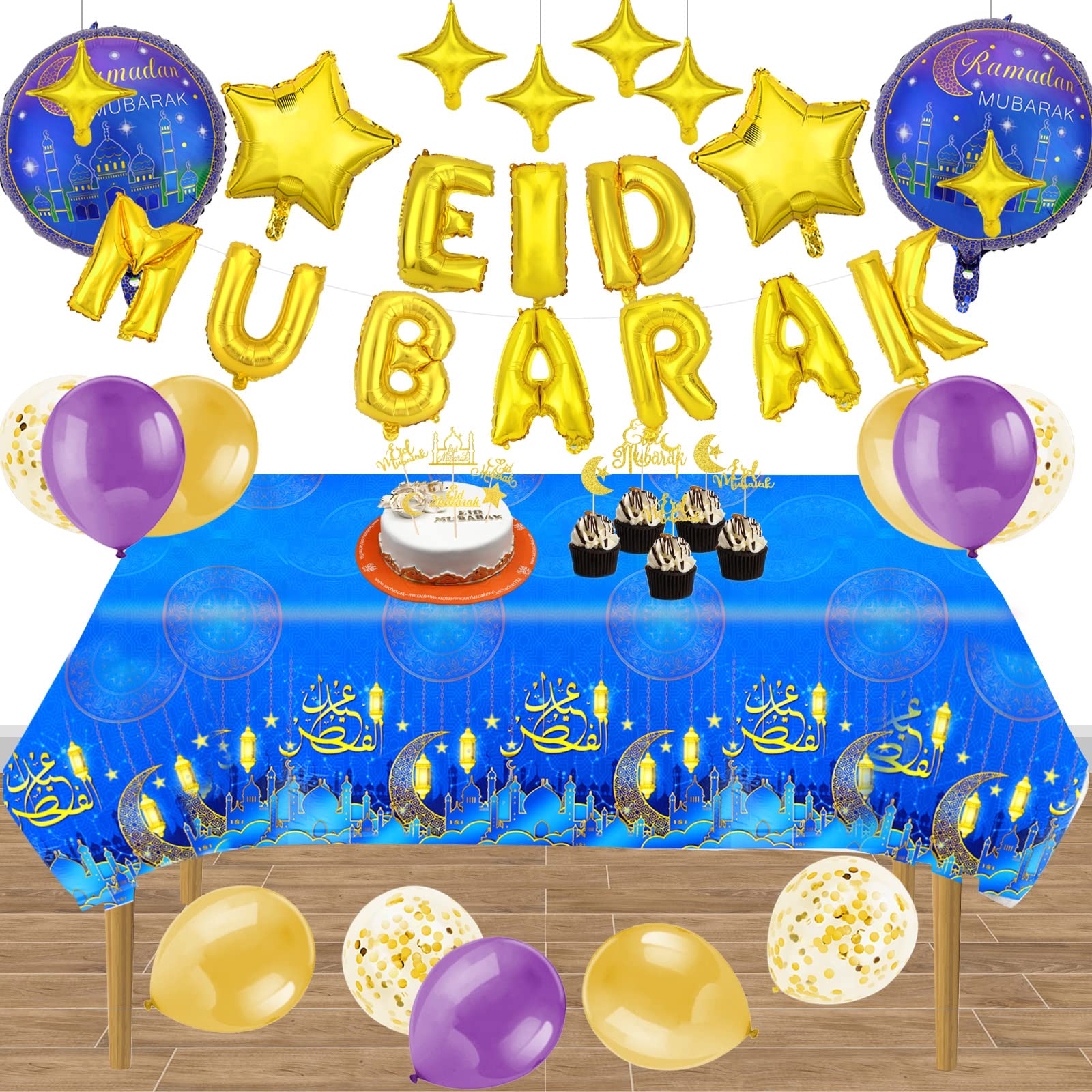 howaf-ramadan-tischdecke-eid-mubarak-2-st-ck-blau-274x137cm image 4