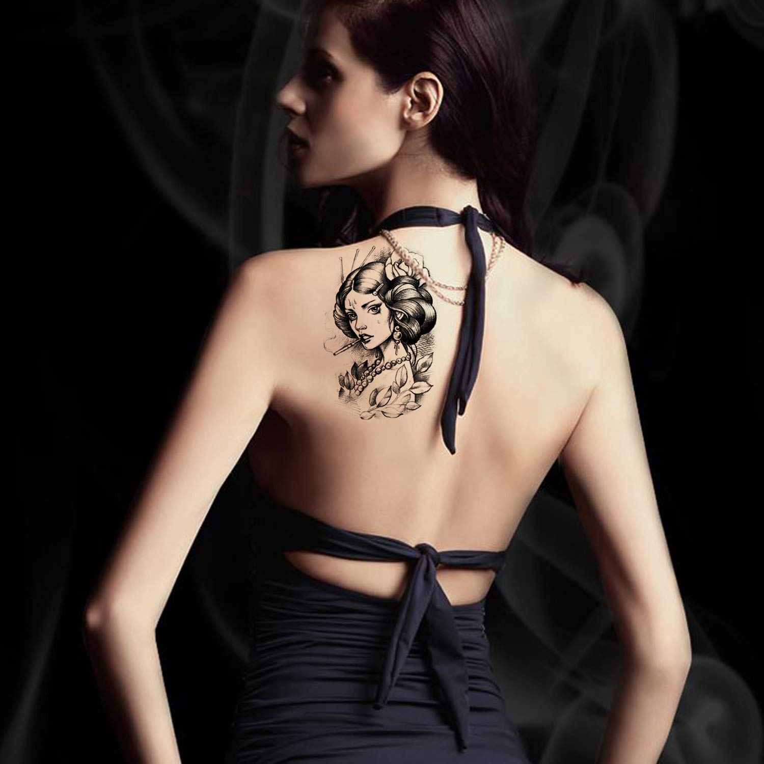 howaf-tempor-re-tattoos-schwarz-gro-10-blatt-l-we-tiger-wasserfest image 5